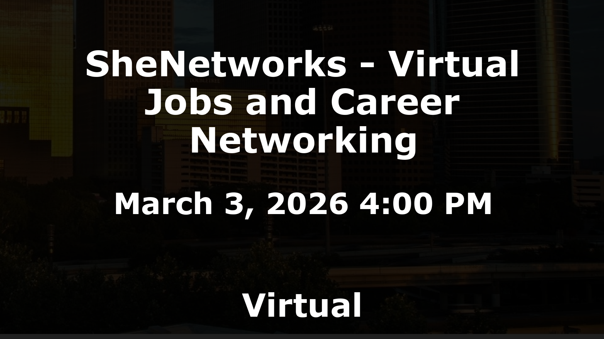 SheNetworks - Virtual Jobs and Career Networking event image